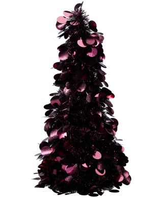 CHOINKA Z ŁAŃCUCHA 46 CM BORDOWA