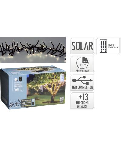 GIRLANDA SOLARNA 768 LED CIEPŁA BIAŁA