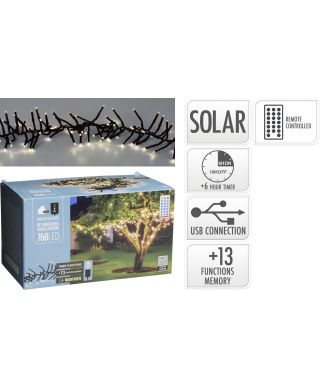 GIRLANDA SOLARNA 768 LED CIEPŁA BIAŁA