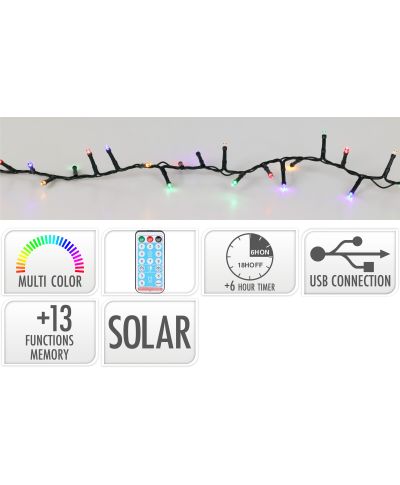 GIRLANDA SOLARNA 768 LED WIELOKOLOROWA