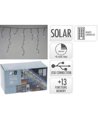 GIRLANDA SOLARNA 240 LED BIAŁA