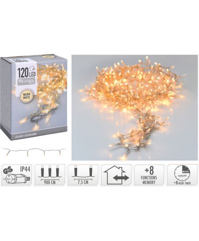 LAMPKI LED 120 LED CIEPŁA BIAŁA