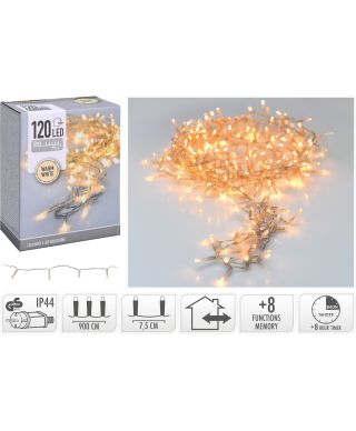 LAMPKI LED 120 LED CIEPŁA BIAŁA