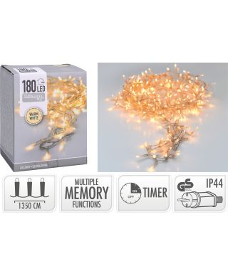 LAMPKI LED 180 LED CIEPŁA BIAŁA