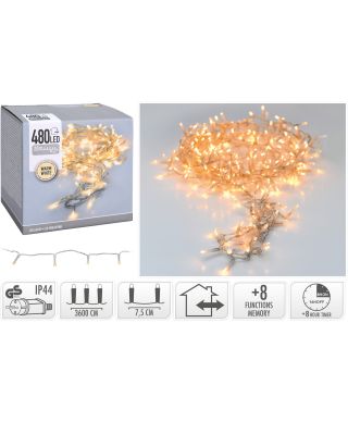LAMPKI LED 480 LED CIEPŁA BIAŁA