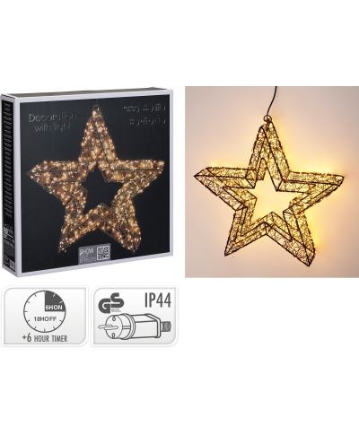 GWIAZDA LED 38 CM CZARNA