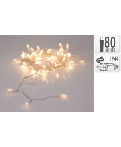 LAMPKI LED 80 LED CIEPŁA BIAŁA
