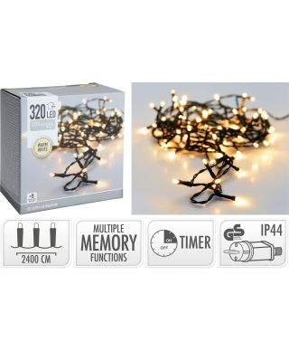 LAMPKI LED 320 LED CIEPŁA BIAŁA