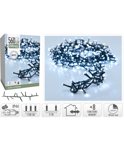 LAMPKI MICRO CLUSTER 560 LED BIAŁE 11 M