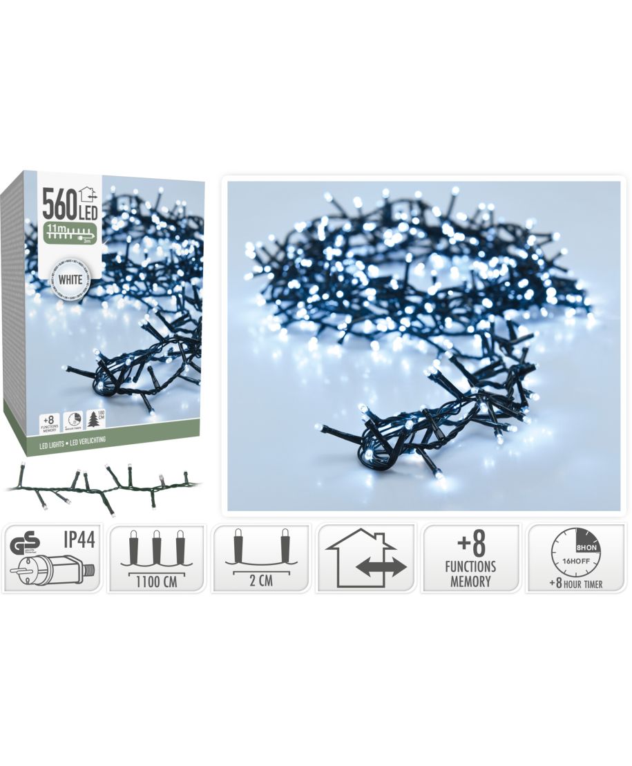 LAMPKI MICRO CLUSTER 560 LED BIAŁE 11 M