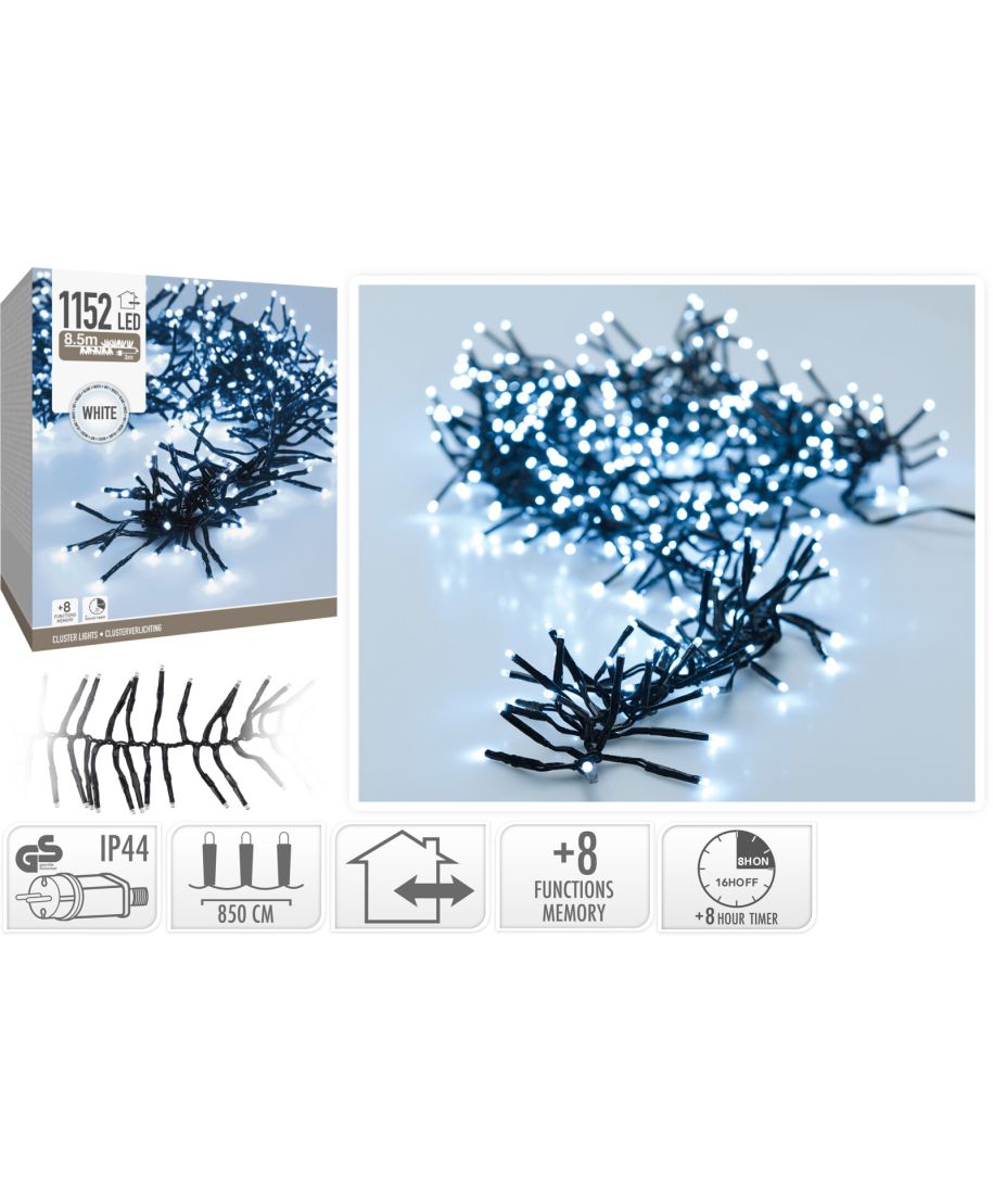 LAMPKI CLUSTER 1152 LED BIAŁE