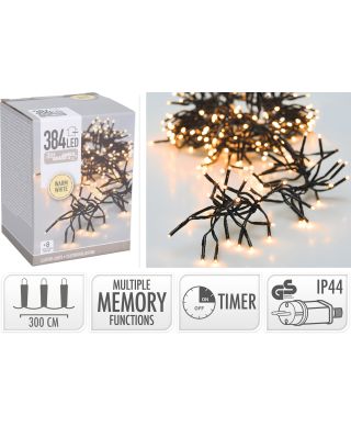 LAMPKI CLUSTER 384 LED CIEPŁA BIAŁA