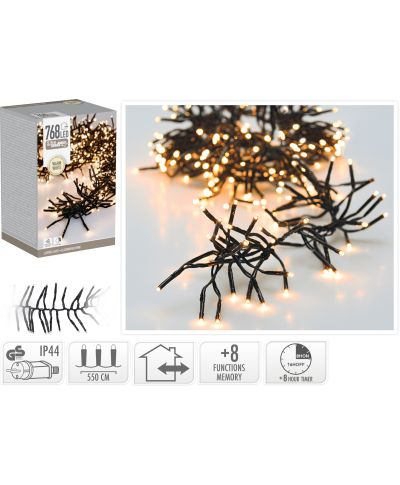 LAMPKI CLUSTER 768 LED CIEPŁA BIAŁA