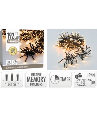 LAMPKI CLUSTER 192 LED EKSTRA CIEPŁA BIAŁA