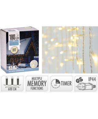 KURTYNA SOPLE 180 LED CIEPŁA BIAŁA
