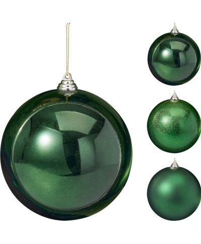 BOMBKA ŚWIĄTECZNA 18 CM ZIELONA 3 WARIANTY