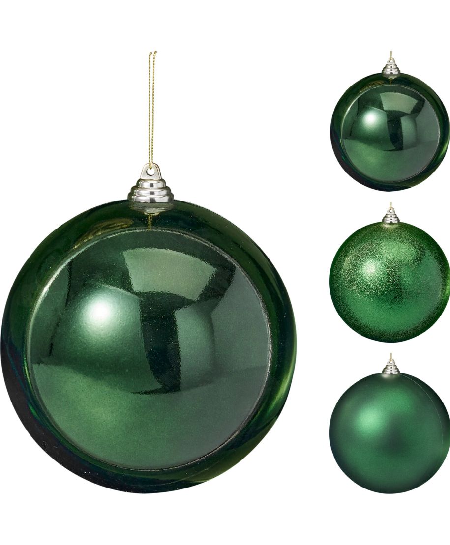BOMBKA ŚWIĄTECZNA 18 CM ZIELONA 3 WARIANTY