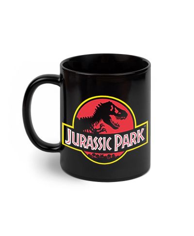 Jurassic Park Logo - czarny kubek