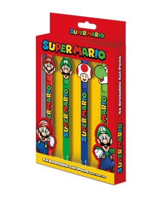 Super Mario Characters - 4 długopisy zmazywalne