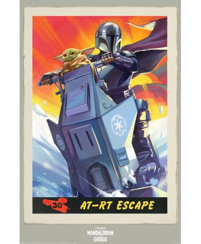 Gwiezdne Wojny Grogu At-Rt Escape - plakat