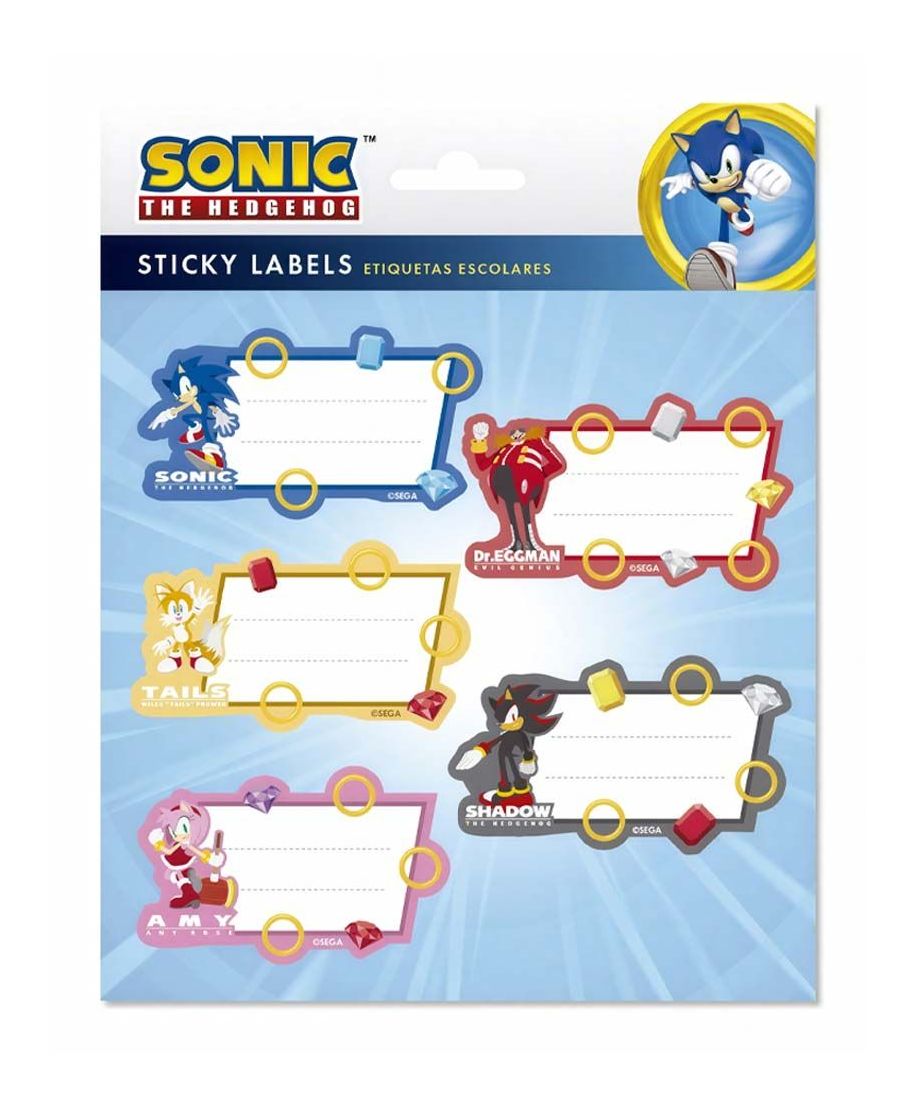 Sonic - naklejki na zeszyt