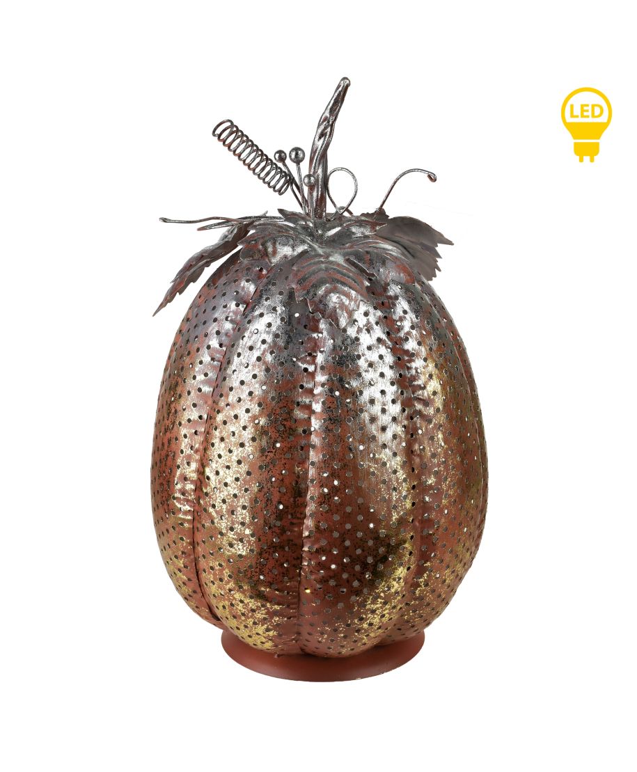 HAZEL Figura dynia metalowa LED 22x22x37cm 2x3AAA