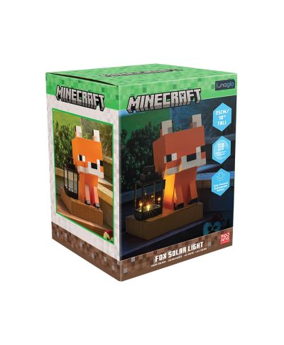 Minecraft Fox Gnome - lampa solarna, ogrodowa