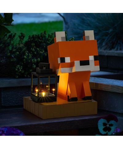 Minecraft Fox Gnome - lampa solarna, ogrodowa