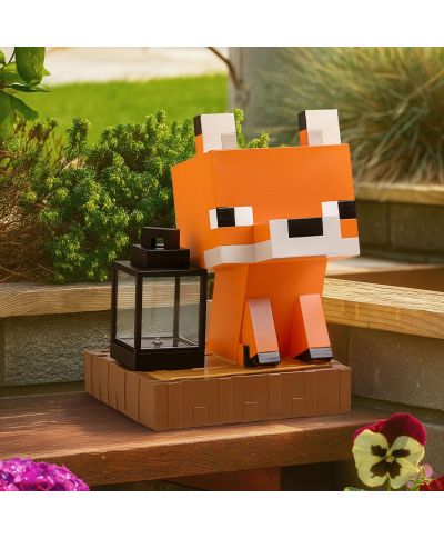 Minecraft Fox Gnome - lampa solarna, ogrodowa