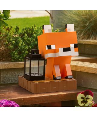Minecraft Fox Gnome - lampa solarna, ogrodowa