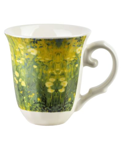 LAVIA Kubek 320ml 9,5x13x10,5cm zielona impresja