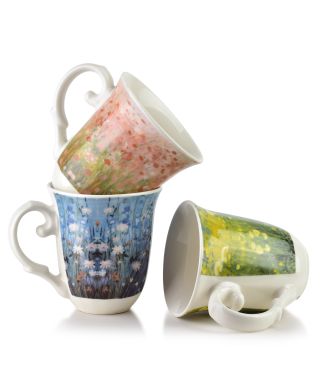 LAVIA Kubek 320ml 9,5x13x10,5cm różowa impresja