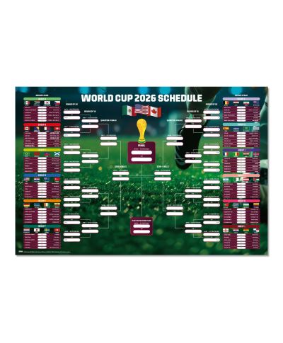 Tabela Mistrzostw Świata w Piłce Nożnej World Cup 2026  - plakat w wersji angielskiej