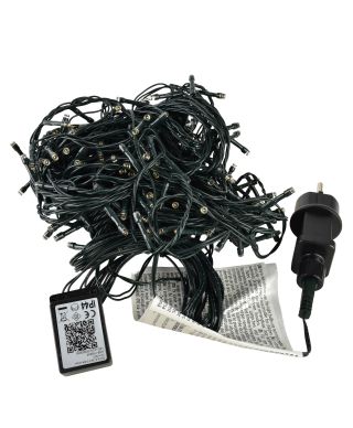 ŁAŃCUCH LED 240L CIEPŁY BIAŁY 24m+8 funkcji wewnątrz zewnątrz sterowane aplikacją