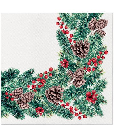 Serwetki DINNER AIRLAID 40X40cm 12szt fizelina Winter Branches