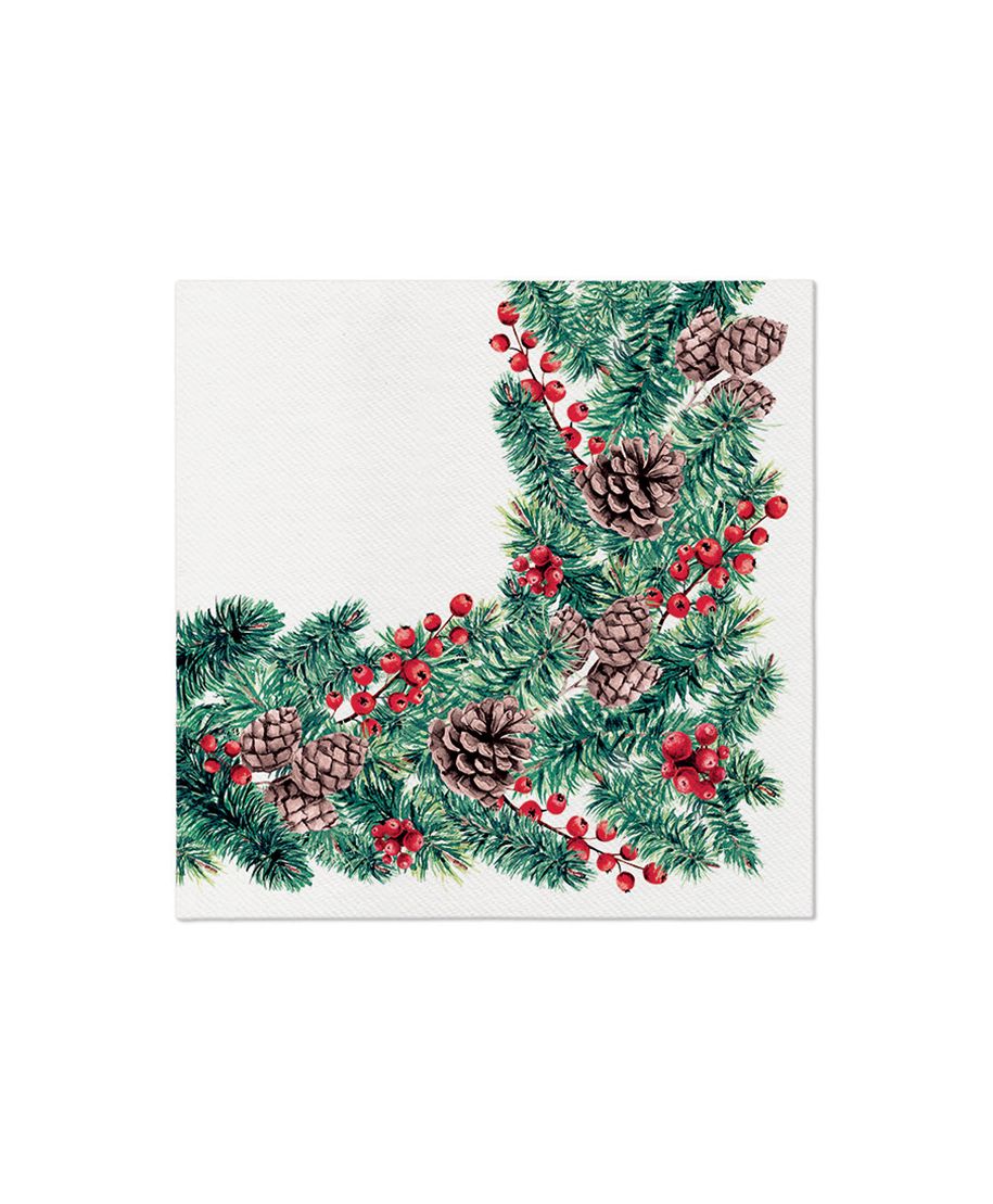 Serwetki DINNER AIRLAID 40X40cm 12szt fizelina Winter Branches