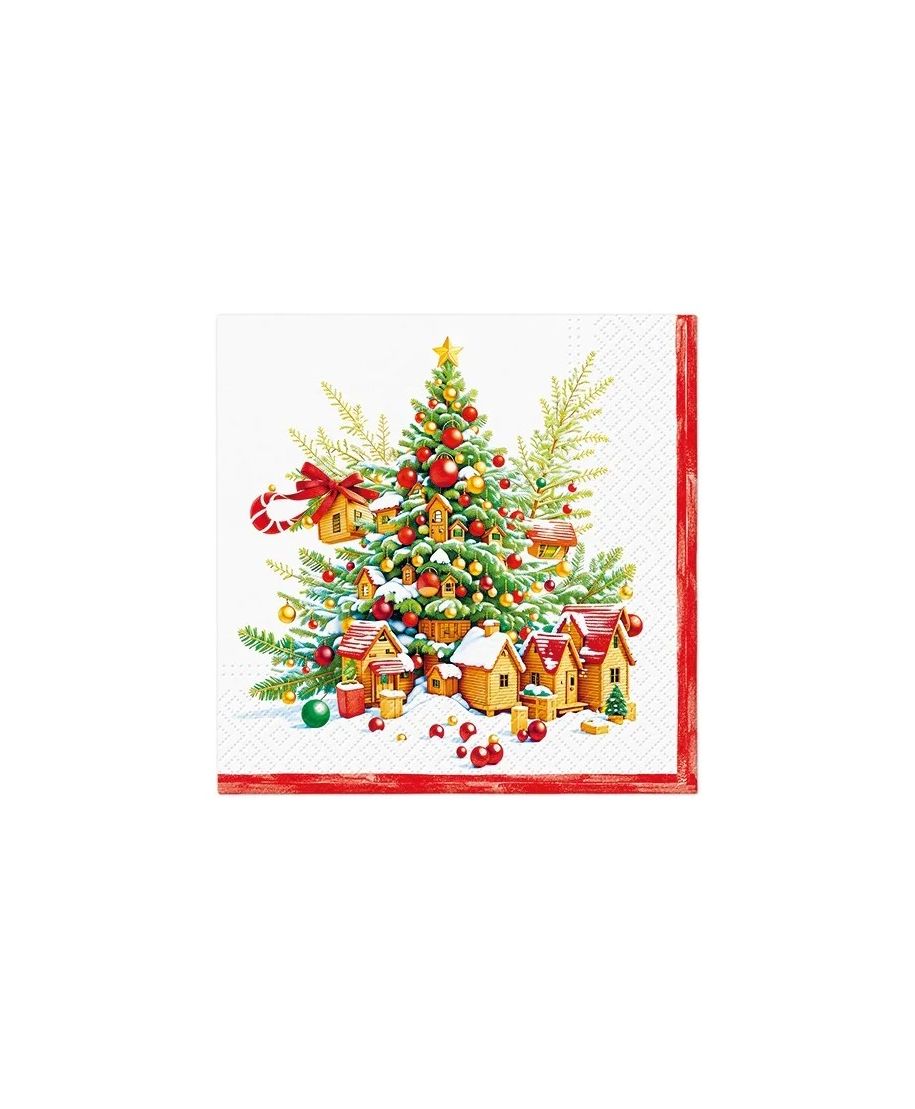 Serwetki 33x33 Domki pod choinką20szt