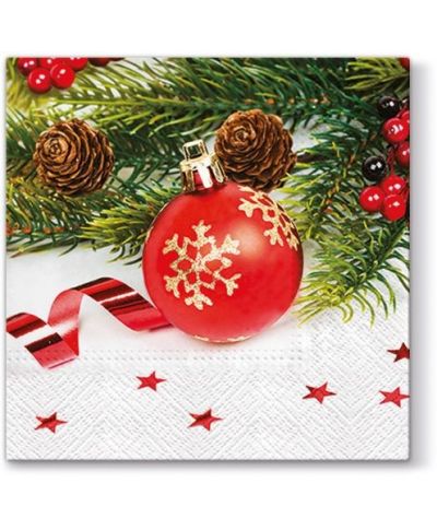 Serwetki 33x33 Red bauble 20szt