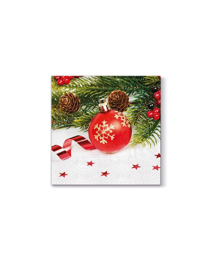 Serwetki 33x33 Red bauble 20szt