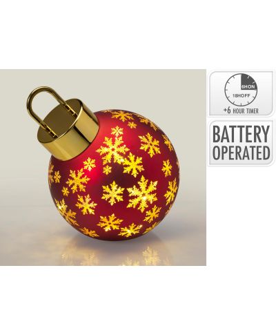 BOMBKA ŚWIĄTECZNA LED 20 CM CZERWONA
