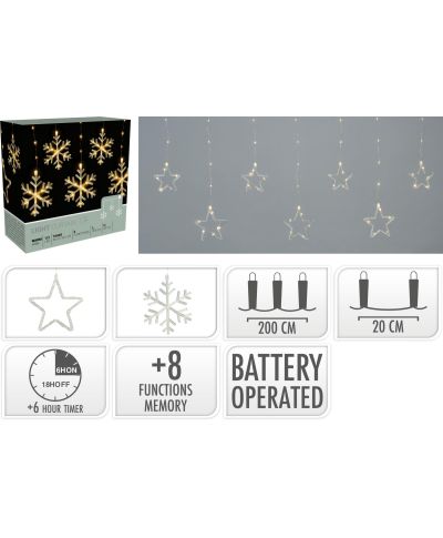 KURTYNA LED CIEPŁA BIEL 200 × 60 CM