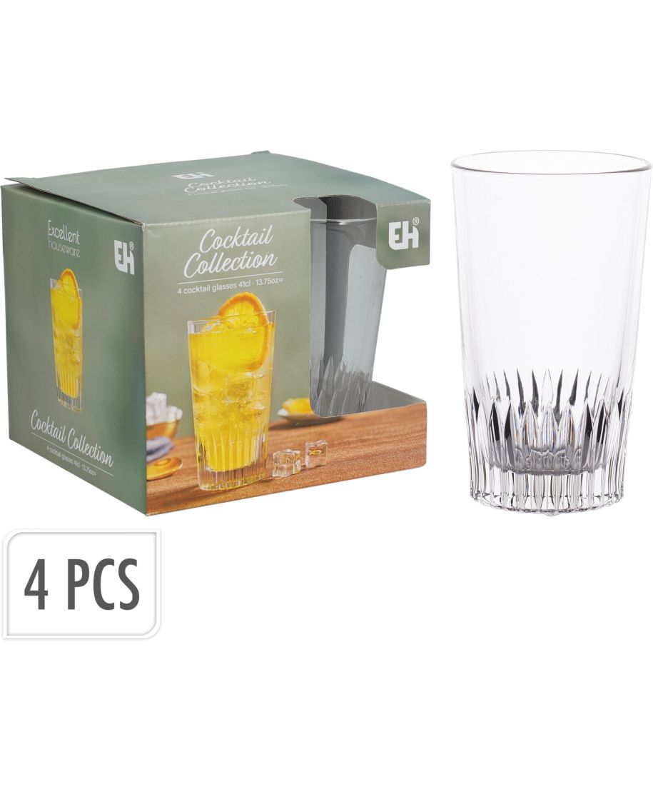 ZESTAW 4 SZKLANEK DO NAPOJÓW 410 ML