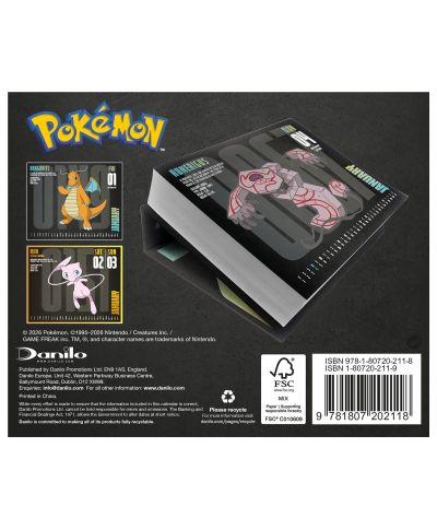 Pokemon - kalendarz zdzierak 2026