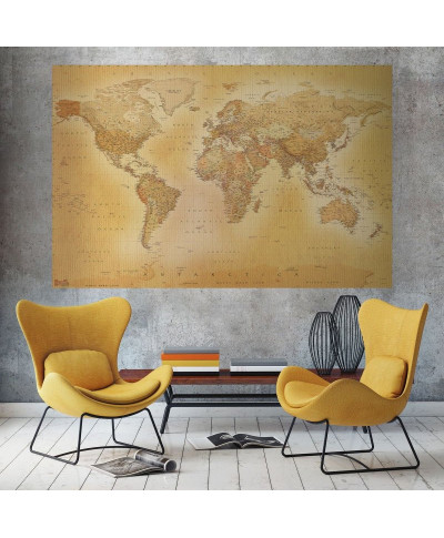 Fototapeta Mapa świata - Styl Vintage - 232x158 cm