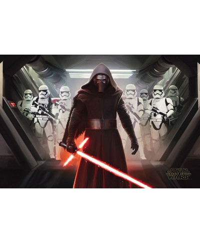 Star Wars The Force Awakens Kylo Ren i Stormtroopers - plakat