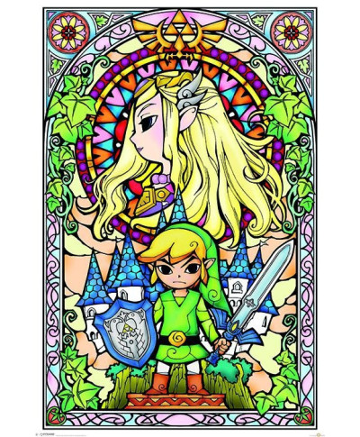 The Legend Of Zelda (Stained Glass) - plakat