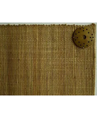 Podkładki na stół - Z rafii - 33x48cm - Musztardowe (4szt.)