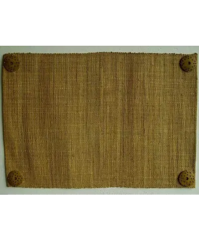 Podkładki na stół - Z rafii - 33x48cm - Musztardowe (4szt.)