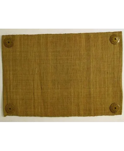 Podkładki na stół - Z rafii - 33x48cm - Musztardowe (4szt.)
