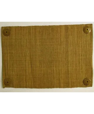 Podkładki na stół - Z rafii - 33x48cm - Musztardowe (4szt.)